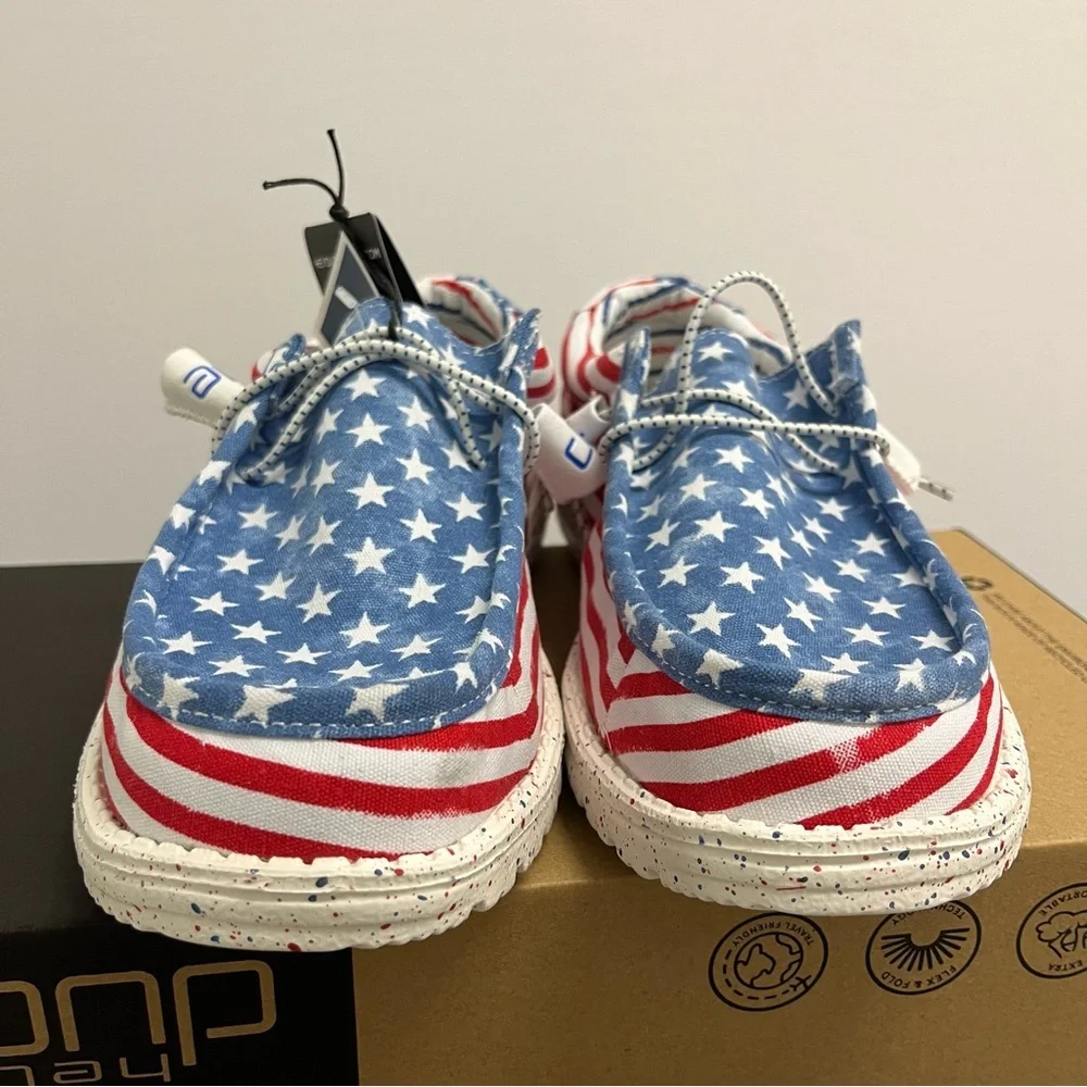 New Hey Dude Wally Stars n Stripes Multiple sizes  American Flag USA